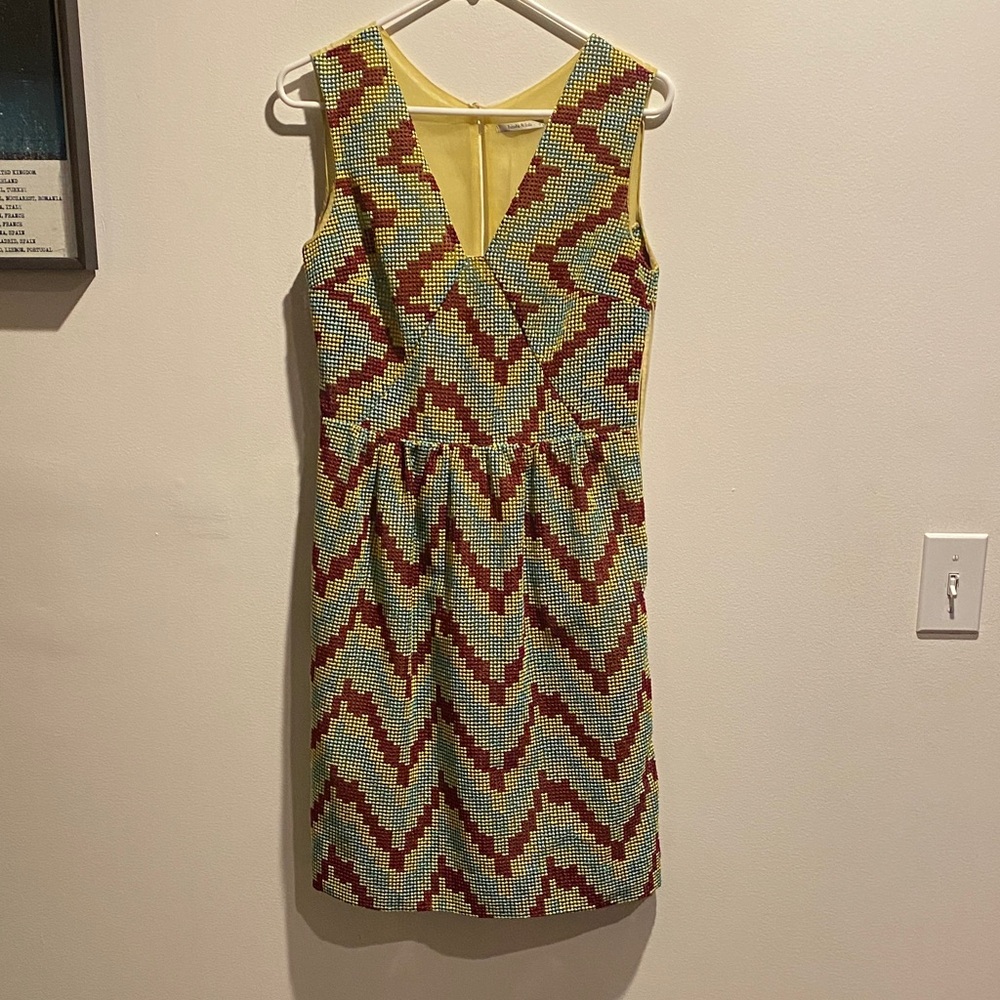 Bimba & Lola Geometric Chevron Mini Dress - Multicolor